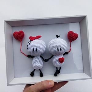 Cuplu indragostit, Casa & Stil de viata, Decoratiuni de casa, Decoratiuni de masa si rafturi, Boluri decorative, Crosetat, ARTYNOS