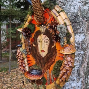 Tablou Natural Mușchi Licheni Fata cu Coarne - casă & stil de viață - accesorii pentru decorat casa - decorațiuni de pereți, decorațiuni suspendate - tablou cu licheni - Artynos.ro
