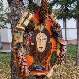 Tablou Natural Mușchi Licheni Fata cu Coarne - casă & stil de viață - accesorii pentru decorat casa - decorațiuni de pereți, decorațiuni suspendate - tablou cu licheni - Artynos.ro