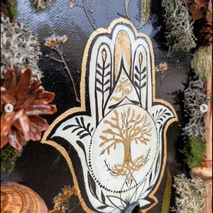 Tablou Natural Licheni Mușchi Mâna lui Fatima - casă & stil de viață - accesorii pentru decorat casa - decorațiuni de pereți, decorațiuni suspendate - tablou cu licheni - Artynos.ro