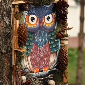 Tablou Natural Licheni Mușchi Bufnița - casă & stil de viață - accesorii pentru decorat casa - decorațiuni de pereți, decorațiuni suspendate - tablou cu licheni - Artynos.ro