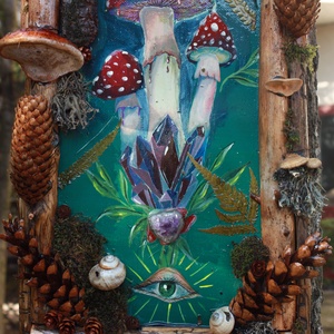 Tablou Natural Licheni Mușchi Ciuperci cu Coarne - casă & stil de viață - accesorii pentru decorat casa - decorațiuni de pereți, decorațiuni suspendate - tablou cu licheni - Artynos.ro