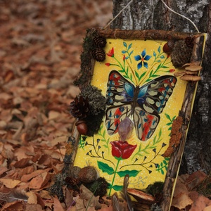 Tablou Natural Licheni Mușchi Fluturele - casă & stil de viață - accesorii pentru decorat casa - decorațiuni de pereți, decorațiuni suspendate - tablou cu licheni - Artynos.ro