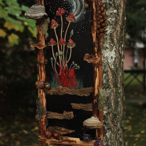 Tablou Natural Licheni Mușchi Ciuperci cu coarne - casă & stil de viață - accesorii pentru decorat casa - decorațiuni de pereți, decorațiuni suspendate - tablou cu licheni - Artynos.ro