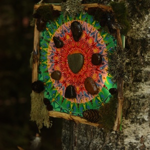 Tablou Natural Licheni Mușchi Mandala - casă & stil de viață - accesorii pentru decorat casa - decorațiuni de pereți, decorațiuni suspendate - tablou cu licheni - Artynos.ro