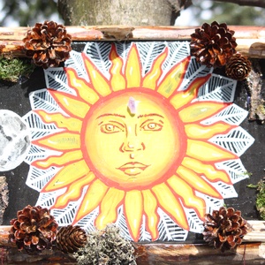 Tablou Natural Licheni Mușchi Soarele și Luna - casă & stil de viață - accesorii pentru decorat casa - decorațiuni de pereți, decorațiuni suspendate - tablou cu licheni - Artynos.ro