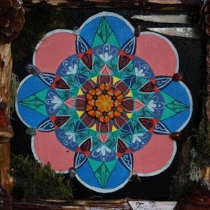 Tablou Natural Licheni Mușchi Mandala - casă & stil de viață - accesorii pentru decorat casa - decorațiuni de pereți, decorațiuni suspendate - tablou cu licheni - Artynos.ro