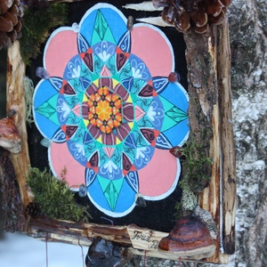 Tablou Natural Licheni Mușchi Mandala - casă & stil de viață - accesorii pentru decorat casa - decorațiuni de pereți, decorațiuni suspendate - tablou cu licheni - Artynos.ro