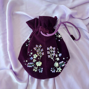 Royal Valour  Geantă de catifea brodată cu paiete  Doar la comandă - genți și portofele - genți de mână și umăr - genți de mână - Artynos.ro