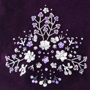 Royal Valour  Geantă de catifea brodată cu paiete  Doar la comandă - genți și portofele - genți de mână și umăr - genți de mână - Artynos.ro