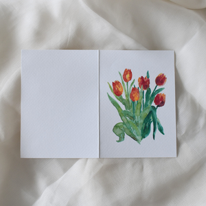 Felicitare cu lalele - elemente pictate manual - casă & stil de viață - papetărie de hârtie - invitații, felicitări - Artynos.ro