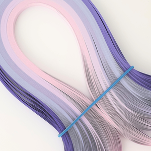 Hartie quilling mov 5 nuante 1 mm/3 mm/5 mm, pentru bijuterii, tablouri, decoratiuni Craciun, A04 - accessorii și unelte - hârtie - alte hârtii - Artynos.ro