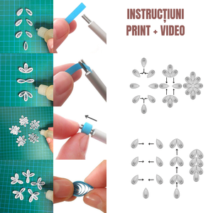 Set creativ de quilling - Magia iernii în hârtie - activitate pentru copii și bunici - accesorii de crăciun - decorațiuni de crăciun de casă - decorațiuni pentru pomul de crăciun - Artynos.ro