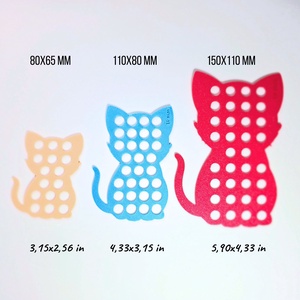 Sablon cu gauri quilling sau desen - forma Pisica - dimensiuni variate - accessorii și unelte - diy (descrieri) - șablon, ghid - Artynos.ro