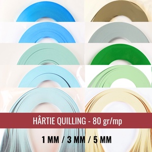 Mix hartie quilling pentru flori albastre - 1 mm, 3 mm sau 5 mm - 10 pachete - benzi pentru flori si felicitari, Accessorii si unelte, Hartie, Scrapbook, Arta de hartie, ARTYNOS