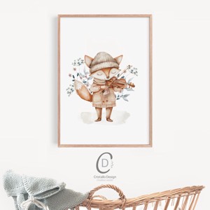 Animale muzicale din padure, pepiniera, poster pentru gradinita, arta de perete set de 3, , , ARTYNOS