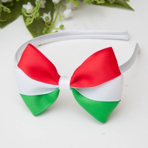 Bentita de par de culoare nationala cu funda - rosu/alb/verde, , , ARTYNOS