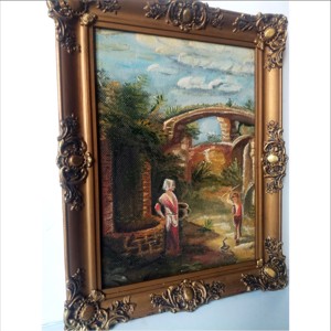 Pictură istorică vintage în ulei - arte vizuale și accesorii  - picturi - pictură în ulei - Artynos.ro