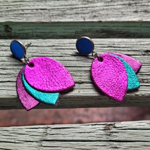 Vibrant leaves 1 - cercei cu accesorii din oțel inoxidabil -  - Artynos.ro