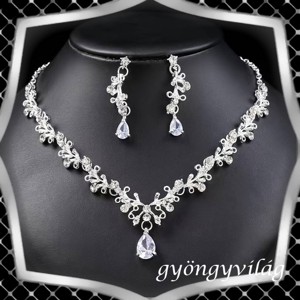 Seturi de bijuterii: set de bijuterii pentru nuntă, mireasă, casual + diademă ES-SZT17-1 - accesorii nuntă - bijuterii mireasă - set bijuterii de mireasă - Artynos.ro