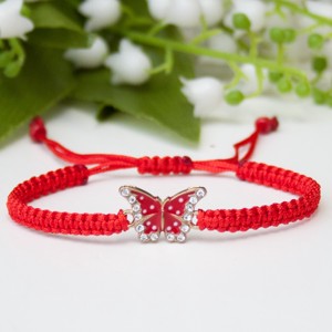 Bratara macramé impletita - Pietre fluture rosu, , , ARTYNOS