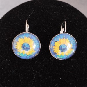 Cercei cu închizătoare franceză inspirați de Van Gogh, cu accesorii din oțel medical -  - Artynos.ro