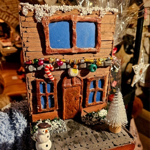 Fațadă Decorativă Magazin de jucării , Accesorii de Crăciun, Decorațiuni de Crăciun de casă, Aranjarea mesei festive, Lucrare cu argilă, Obiecte pictate, ARTYNOS