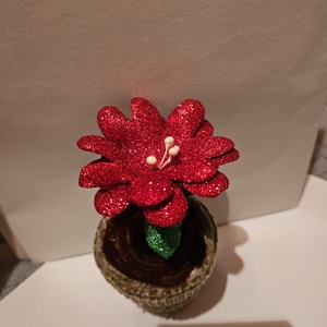 Floare Glitter - Handmade In Ghiveci  - casă & stil de viață - accesorii pentru decorat casa - decorațiuni de masă și decorațiuni pentru rafturi  - decorațiuni de masă - Artynos.ro