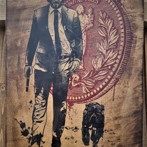 Poza din lemn John Wick, Casa & Stil de viata, Accesorii pentru decorat casa, Picturi murale, Arta de perete din lemn, , ARTYNOS