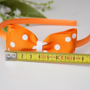 Masnis bentiță de păr cravată de păr - Orange polka dots -  - Artynos.ro