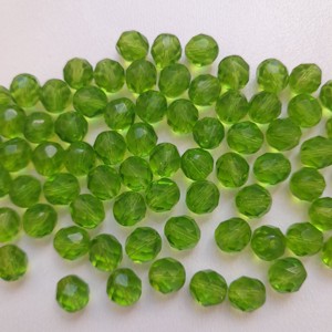 Margele cehe fatetate din sticla - 8mm - 30 buc / pachet - verde, , , ARTYNOS