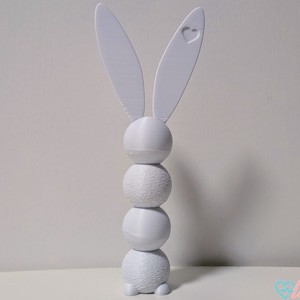 Statuetă minimalistă cu textură în formă de iepure � alb mat, decor de Paște / pentru casă, disponibilă în mai multe culori -  - Artynos.ro