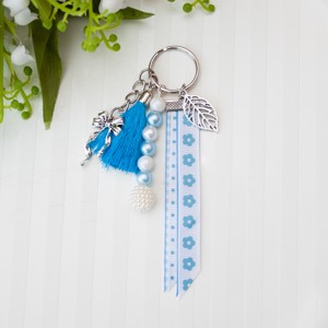 Breloc, ornament pentru geanta - Cu arc si frunze albastre, , , ARTYNOS