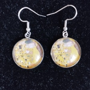 Cercei inspirați de Klimt cu accesorii medicale din oțel -  - Artynos.ro