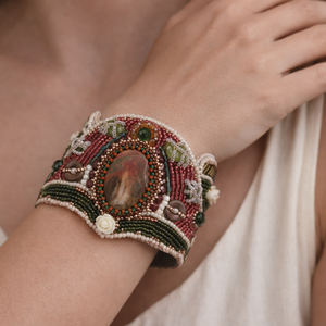 Bratara statement Pomegranate - bijuterii - brățări - brățări din mărgele - Artynos.ro