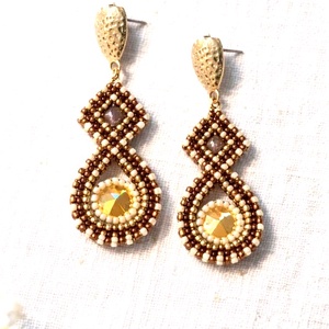 Cercei eleganti bronz-auriu - Artynos.ro
