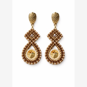 Cercei eleganti bronz-auriu - bijuterii - cercei - cercei din mărgele - Artynos.ro