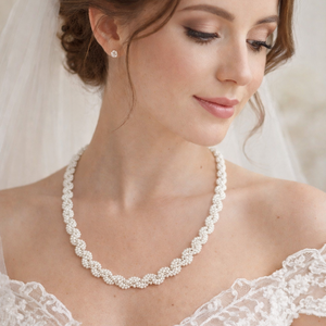 Colier cu perle pentru mireasa - Pearl Blossom - accesorii nuntă - bijuterii mireasă - colier mireasă - Artynos.ro