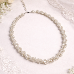 Colier cu perle pentru mireasa - Pearl Blossom - Artynos.ro