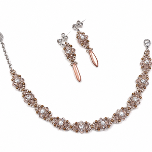 Set bratara si cercei nude-champagne - Artynos.ro