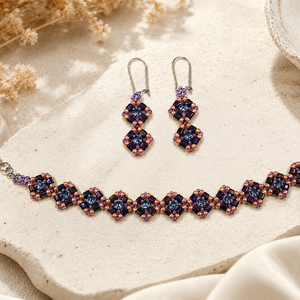 Set handmade Bratara si cercei cu cristale Swarovski - Artynos.ro