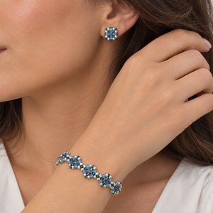Set bijuterii handmade Blue Blossom - bijuterii - seturi de bijuterii - Artynos.ro