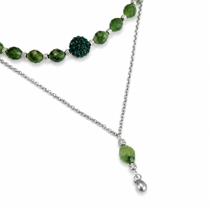 Colier cu jad verde - bijuterii - coliere - coliere din pietre semiprețioase - Artynos.ro