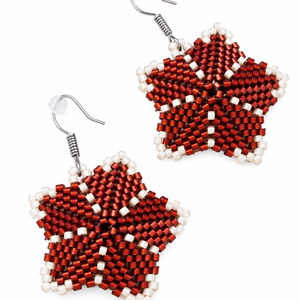 Cercei handmade Flori de catifea - bijuterii - cercei - cercei din mărgele - Artynos.ro