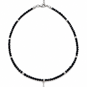 Colier/choker din spinel fațetat și pandantiv cu zirconii - bijuterii - coliere - coliere din pietre semiprețioase - Artynos.ro