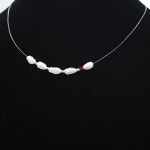 Colier Gabrieli cu perle de cultura si argint - Pearl Color Drop Ruby - bijuterii - coliere - coliere din argint - Artynos.ro