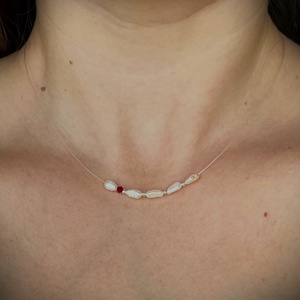 Colier Gabrieli cu perle de cultura si argint - Pearl Color Drop Ruby - bijuterii - coliere - coliere din argint - Artynos.ro