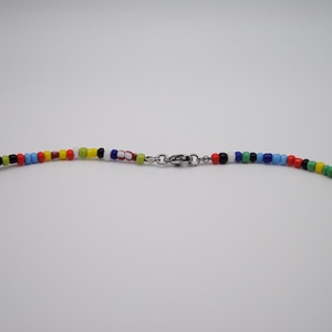 Colier Gabrieli Color Me-handmade, margele de nisip multicolore si otel inoxidabil - bijuterii - coliere - coliere din mărgele - Artynos.ro