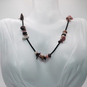 Colier Gabrieli � Rodonit Natural - bijuterii - coliere - coliere din pietre semiprețioase - Artynos.ro