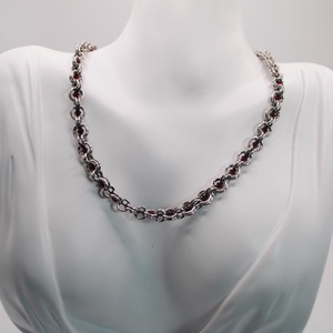 Colier Gabrieli Flame - Otel inoxidabil si cristale rosii, Bijuterii, Coliere, Coliere din pietre semipretioase, Confectionarea bijuteriilor, ARTYNOS